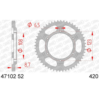 Couronne AFAM acier standard 47102 - 420 | Oxmoto