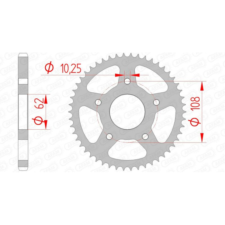 Couronne AFAM acier standard 47201 - 428 | Oxmoto