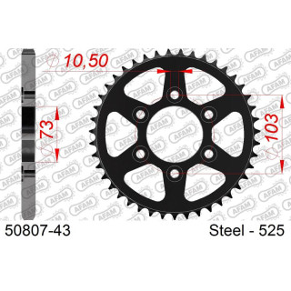 Couronne AFAM acier standard 50807 - 525 | Oxmoto