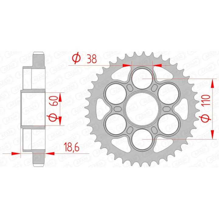Couronne AFAM acier standard 50900 - 530 | Oxmoto