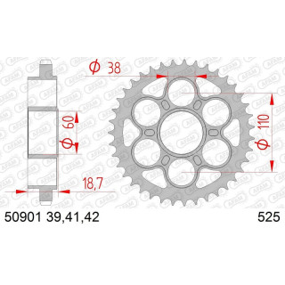 Couronne AFAM acier standard 50901 - 525 1074685002 | Oxmoto