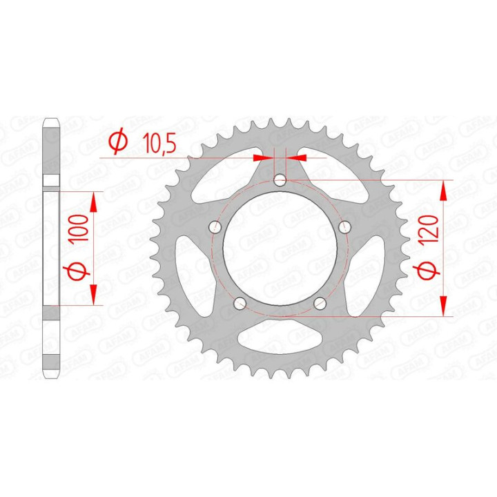 Couronne AFAM acier standard 35801 - 520 1074625002 | Oxmoto