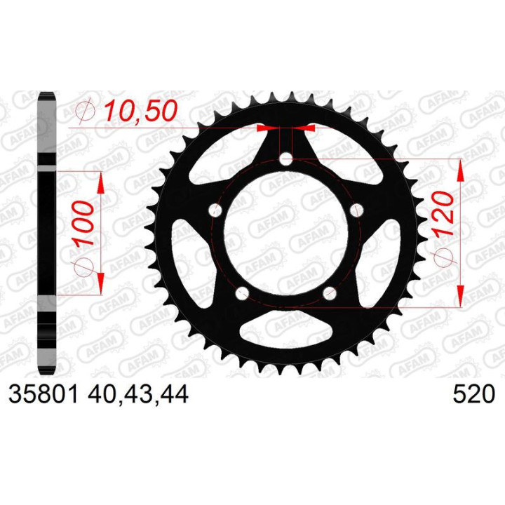 Couronne AFAM acier standard 35801 - 520 1074625003 | Oxmoto