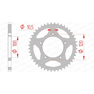 Couronne AFAM acier standard 35801 - 520 1074625004 | Oxmoto