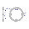 Couronne AFAM aluminium 13407 - 520 1074472002 | Oxmoto