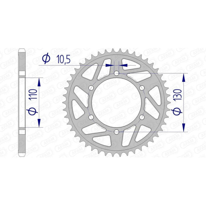 Couronne AFAM aluminium 13814 - 520 1074478009 | Oxmoto