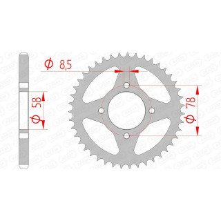 Couronne AFAM acier standard 14201 - 428 1074489006 | Oxmoto