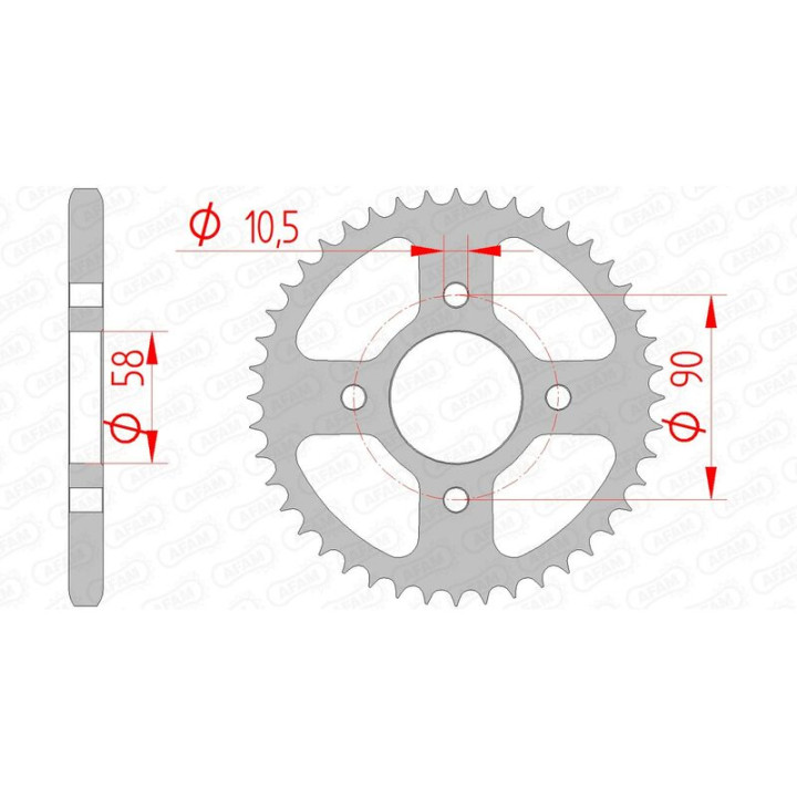 Couronne AFAM acier standard 10236 - 428 1074342001 | Oxmoto
