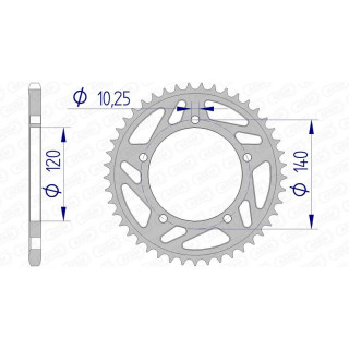 Couronne AFAM aluminium 15605 - 520 1074551008 | Oxmoto