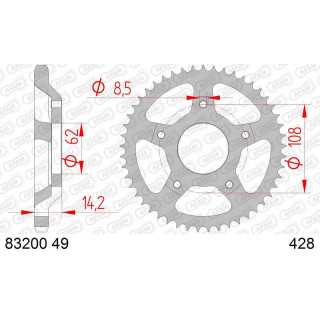 Couronne AFAM acier standard 83200 - 428 | Oxmoto