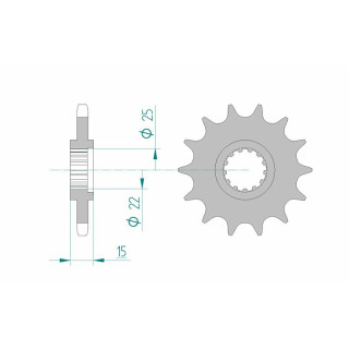 Pignon AFAM acier standard 24506 - 525 1076351001 | Oxmoto