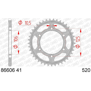 Couronne AFAM acier standard 86606 - 520 1074761001 | Oxmoto