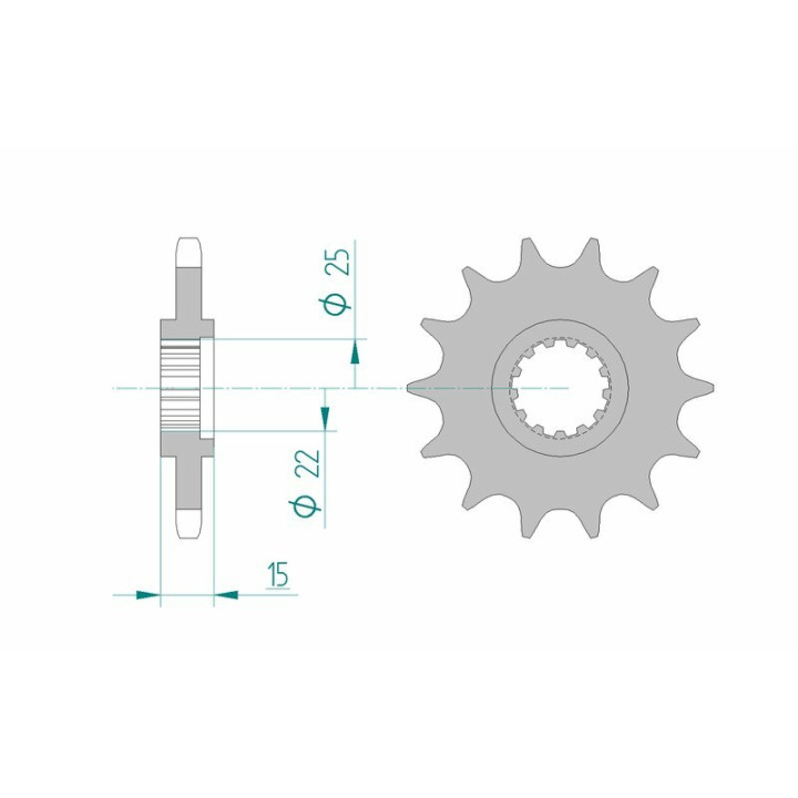 Pignon AFAM acier standard 24506 - 525 1076351003 | Oxmoto