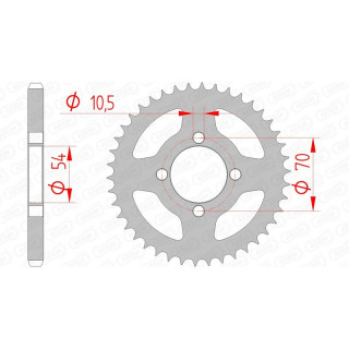 Couronne AFAM acier standard 10229 - 428 | Oxmoto