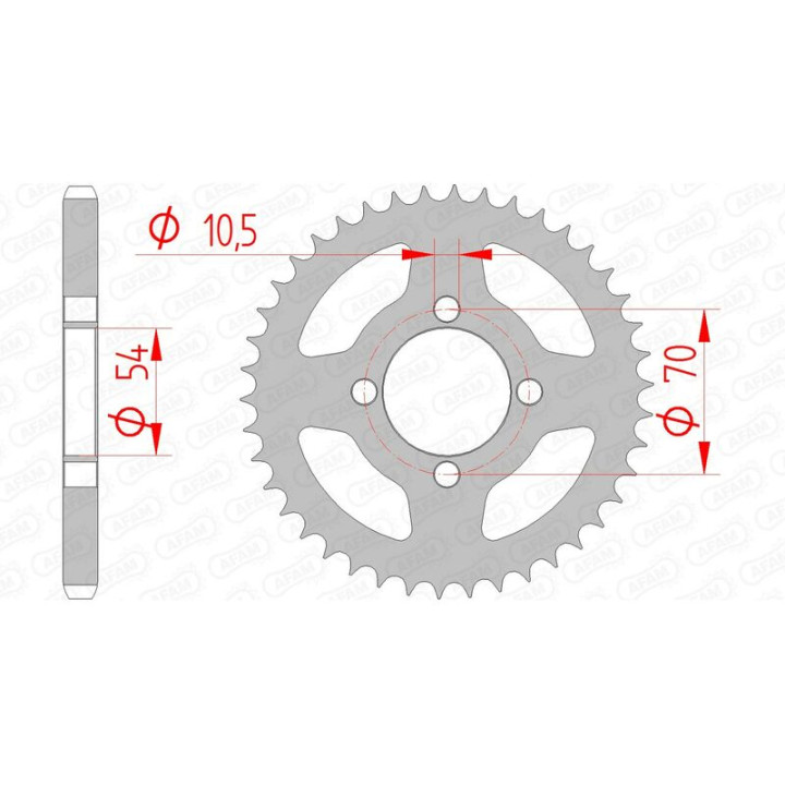 Couronne AFAM acier standard 10229 - 428 | Oxmoto