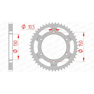 Couronne AFAM acier standard 10502 - 525 1074358001 | Oxmoto