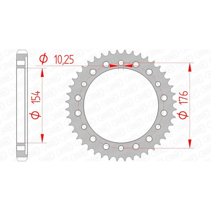 Couronne AFAM acier standard 10801 - 530 | Oxmoto