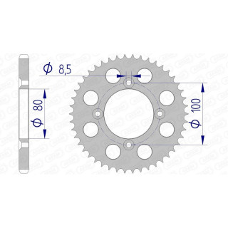 Couronne AFAM aluminium ultra-light 11110 - 428 | Oxmoto