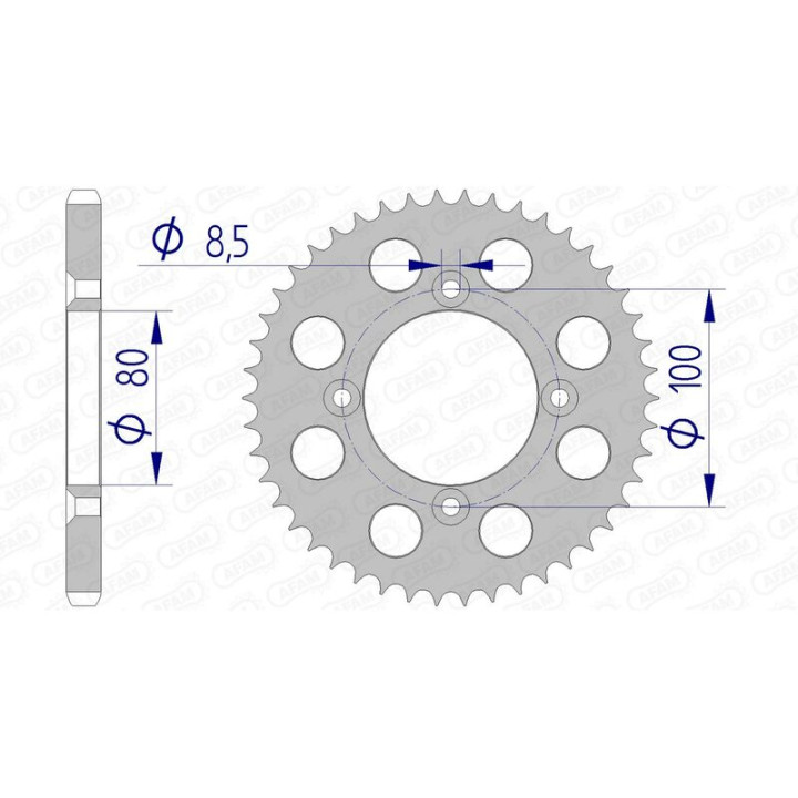 Couronne AFAM aluminium ultra-light 11110 - 428 | Oxmoto