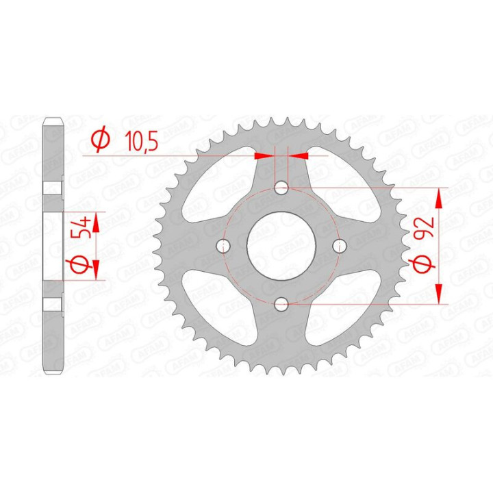 Couronne AFAM acier standard 12202 - 428 1074410002 | Oxmoto