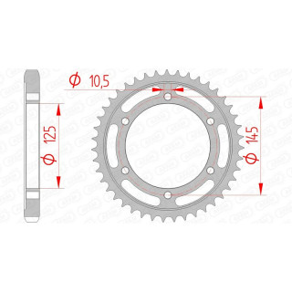Couronne AFAM acier standard 12601 - 530 1074450001 | Oxmoto