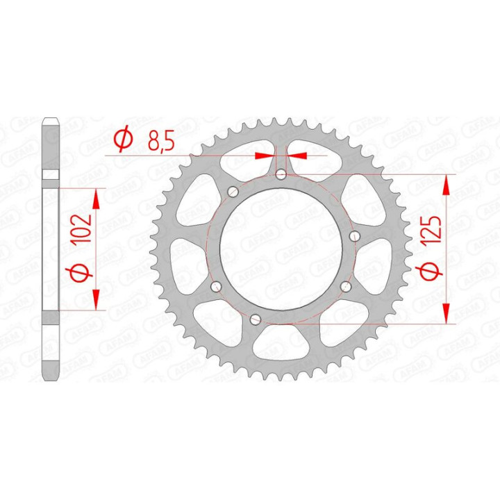 Couronne AFAM acier standard 41100 - 420 1074643001 | Oxmoto