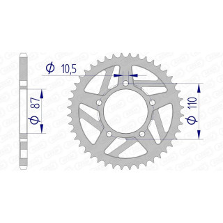 Couronne AFAM aluminium 15405 - 520 1074548006 | Oxmoto