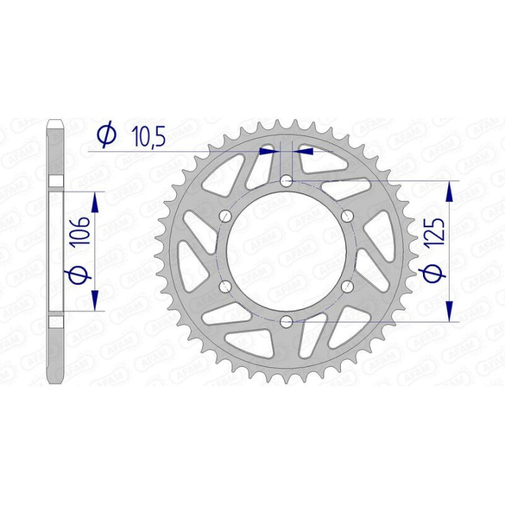 Couronne AFAM aluminium 87606 - 520 1074766002 | Oxmoto