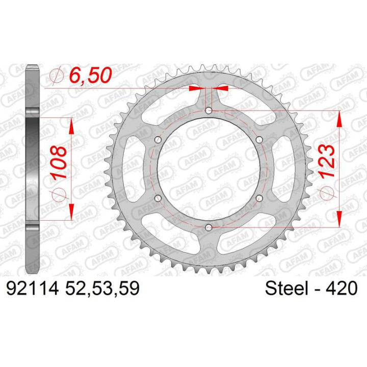 Couronne AFAM acier standard 92114 - 420 1074769003 | Oxmoto