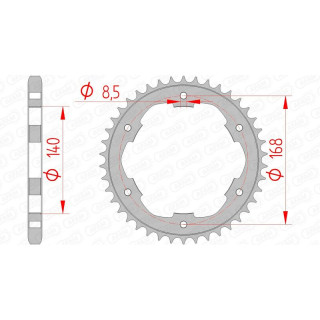 Couronne AFAM acier standard 92634 - 525 1074789001 | Oxmoto