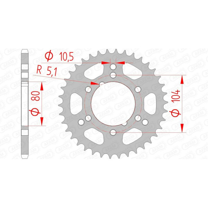 Couronne AFAM acier standard 98300 - 520 1074819004 | Oxmoto