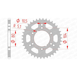 Couronne AFAM acier standard 98300 - 520 1074819006 | Oxmoto