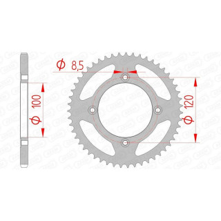 Couronne AFAM acier standard 47103 - 420 1074639005 | Oxmoto