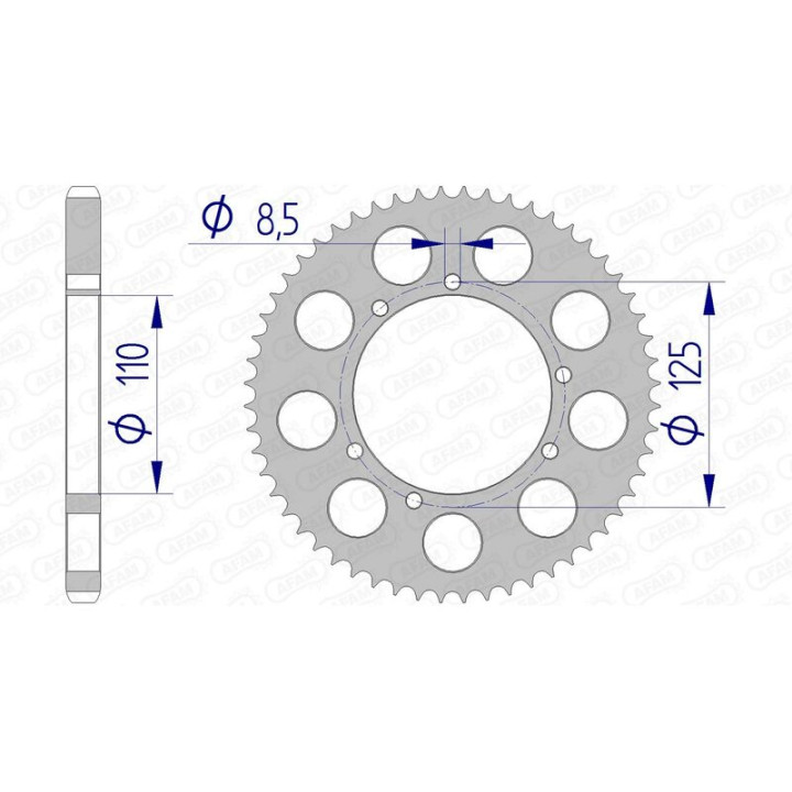 Couronne AFAM aluminium 60104 - 428 1074707001 | Oxmoto