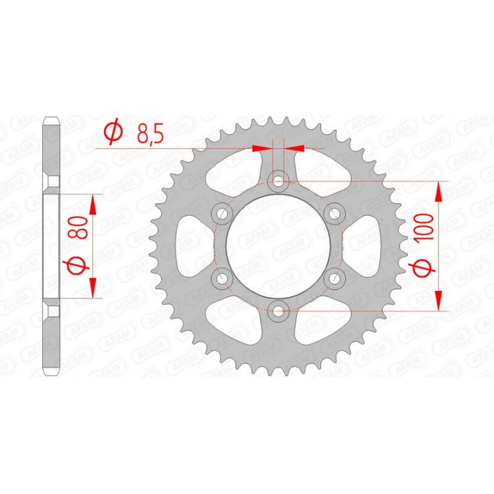 Couronne AFAM acier standard 80103 - 420 | Oxmoto