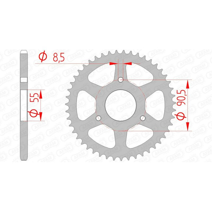 Couronne AFAM acier standard 80104 - 420 | Oxmoto