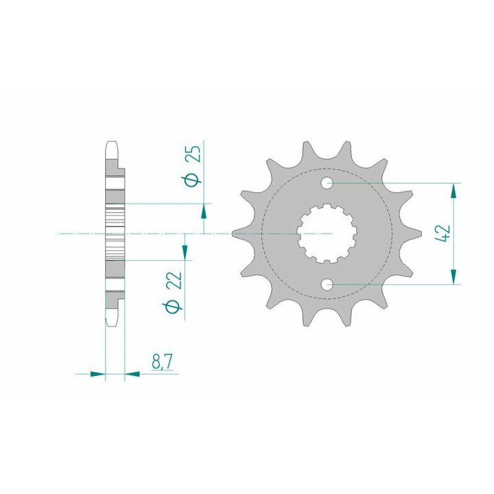 Pignon AFAM acier standard 24501 - 520 1076307003 | Oxmoto