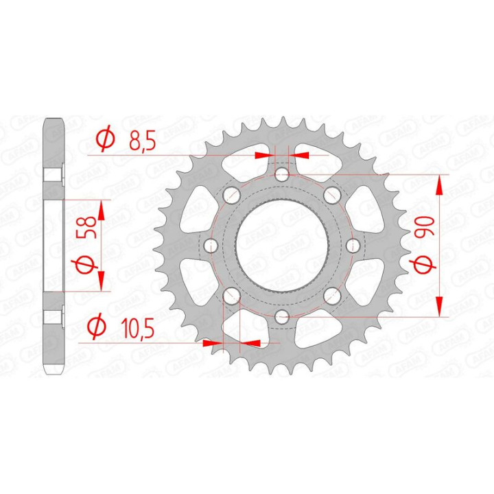 Couronne AFAM acier standard 10201 - 428 1074325005 | Oxmoto