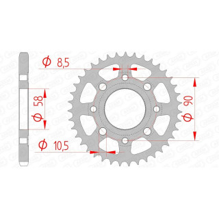 Couronne AFAM acier standard 10201 - 428 1074325002 | Oxmoto