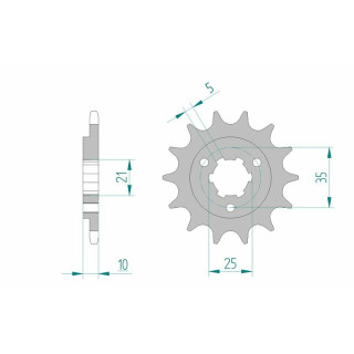 Pignon AFAM acier standard 22600 - 520 1076031002 | Oxmoto