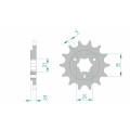Pignon AFAM acier standard 22600 - 520 1076031002 | Oxmoto