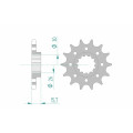 Pignon AFAM acier standard 20605 - 525 | Oxmoto