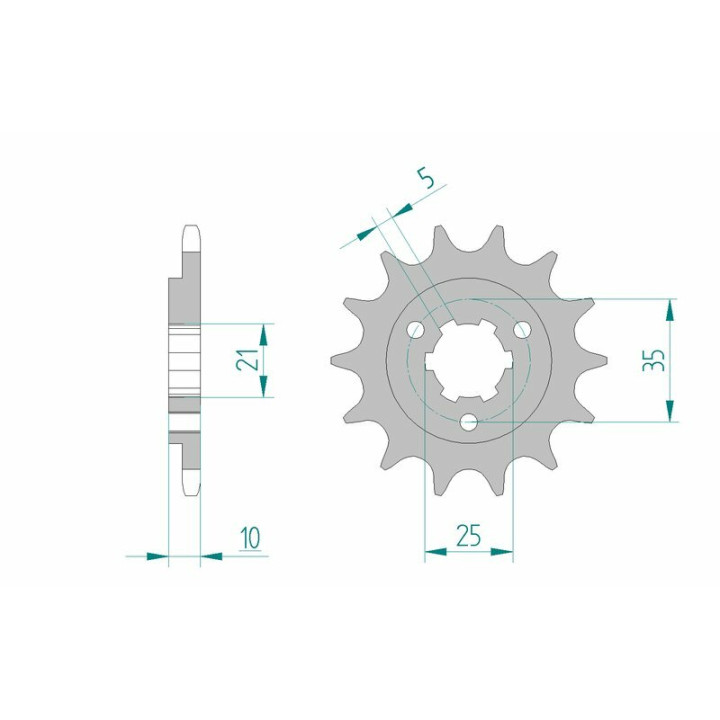 Pignon AFAM acier standard 22600 - 520 1076031001 | Oxmoto