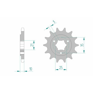 Pignon AFAM acier standard 22602 - 525 1076053001 | Oxmoto