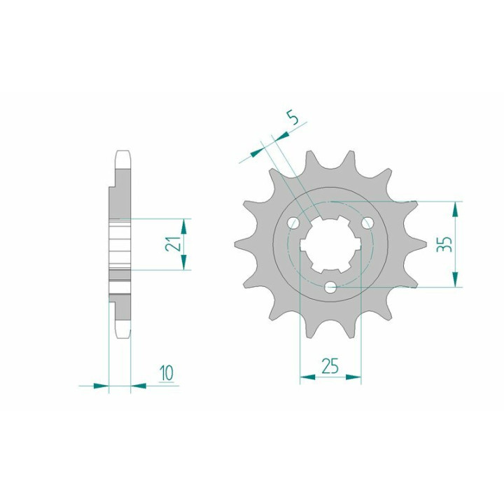 Pignon AFAM acier standard 22602 - 525 1076053001 | Oxmoto