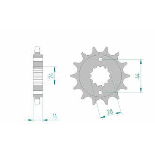 Pignon AFAM acier standard 20614 - 525 | Oxmoto
