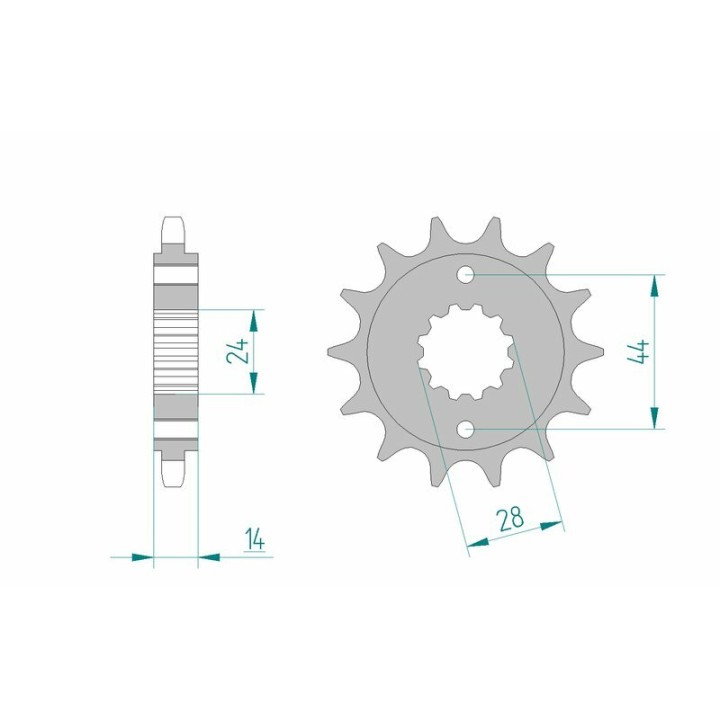 Pignon AFAM acier standard 20614 - 525 | Oxmoto