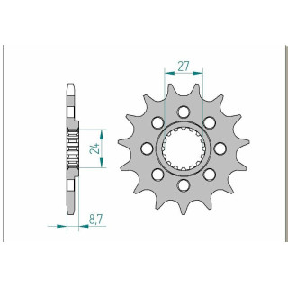 Pignon AFAM acier standard 22902 - 520 1076120003 | Oxmoto