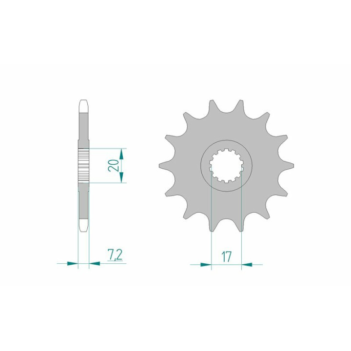 Pignon AFAM acier standard 73202 - 520 | Oxmoto