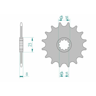 Pignon AFAM acier standard 94108 - 415 1077156001 | Oxmoto
